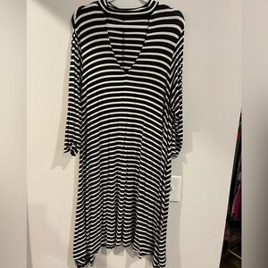 Elegant Striped Long Sleeve Dress